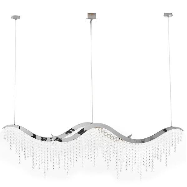 Jushua 1Light Elegant Wave Design Crystal Hanging Ceiling Light