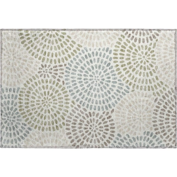 Mayfield Premium Machine Washable Abstract AMF2492 Ivory 2 ft. x 3 ft. Accent Rug