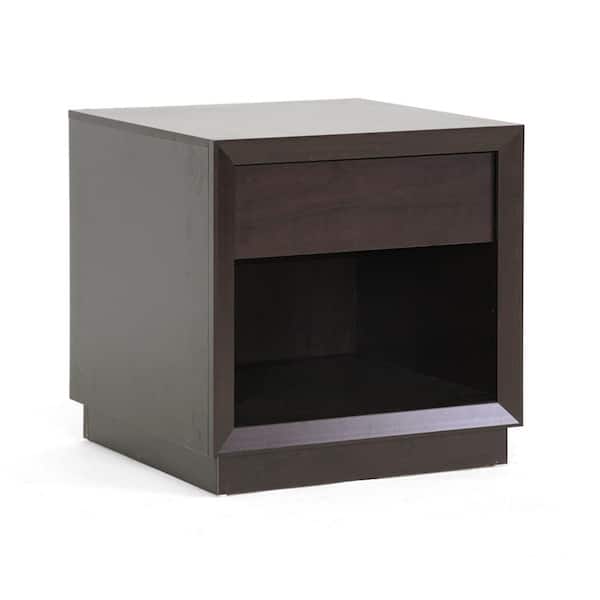 Baxton Studio Girvin Dark Brown End Table