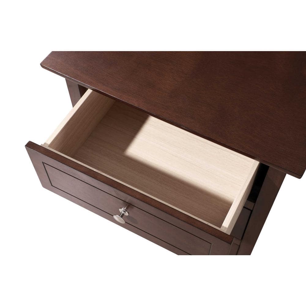 Daniel Cappuccino 3-Drawer Solid Wood Nightstand