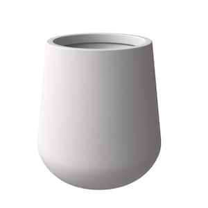 Orchid Modern Fiberstone and Clay Decorative Round Plant Pot with Drainage Holes (White, 18 in. Height)
