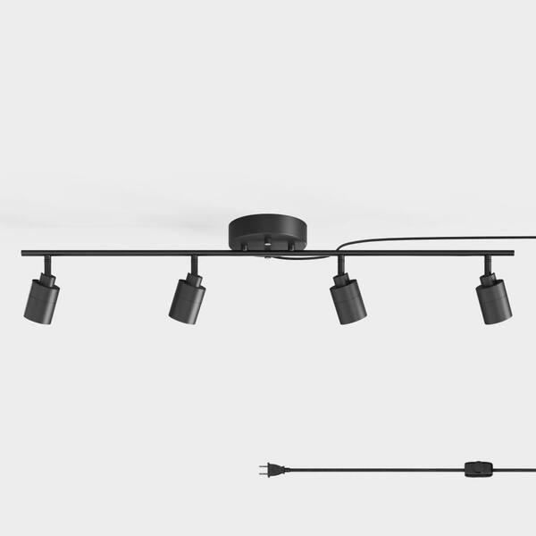 Vidalite Shura Black 4-Light Plug-In Track Light with Dimmer