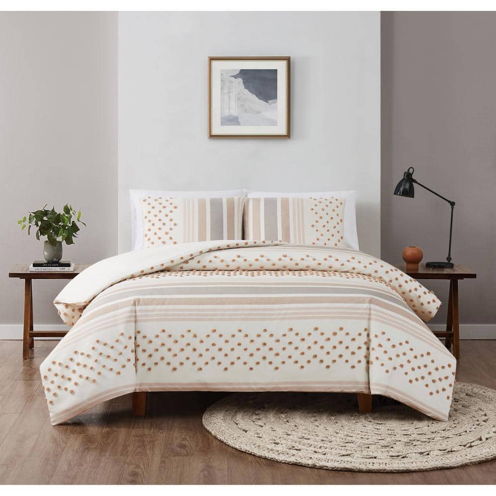 Brooklyn Loom Mia Tufted Texture Comforter Set Neutral Polyester 3-Piece  King Comforter Set CS5426NEKG-1500 - The Home Depot