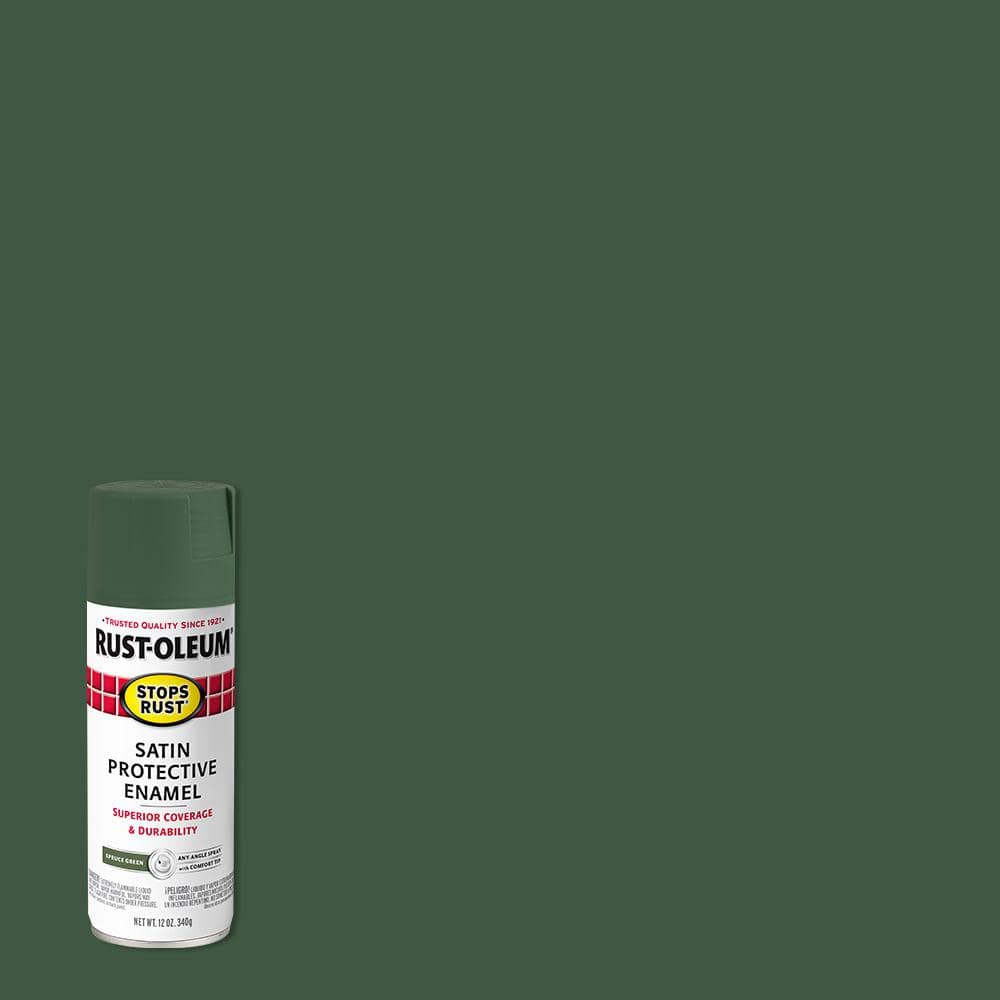 Reviews For Rust Oleum Stops Rust 12 Oz Protective Enamel Satin Spruce Green Spray Paint 6 Pack 7737830 The Home Depot