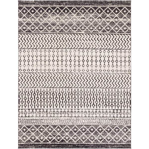 Laurine Black/White 8 ft. x 10 ft. Trellis Area Rug