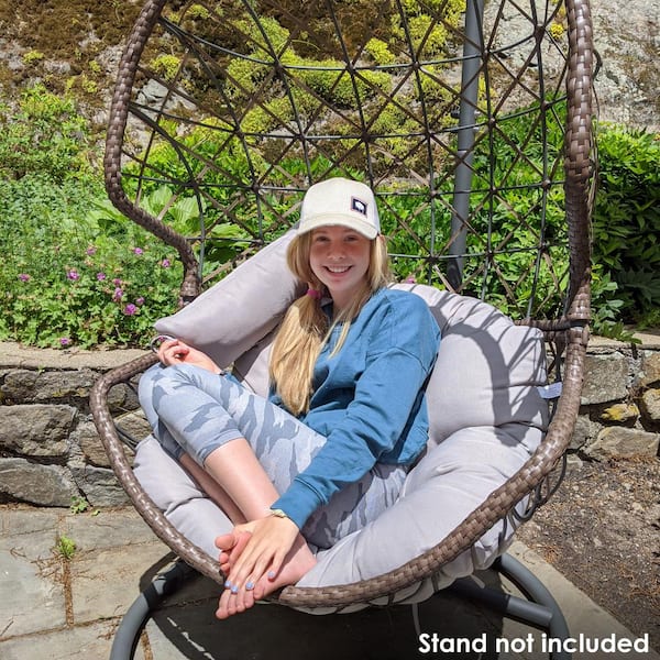 Sunnydaze Outdoor Basket Chair Polyester Replacement Cushion - Beige