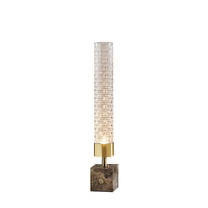 19 in. Antique Brass Harriet LED Table Lantern