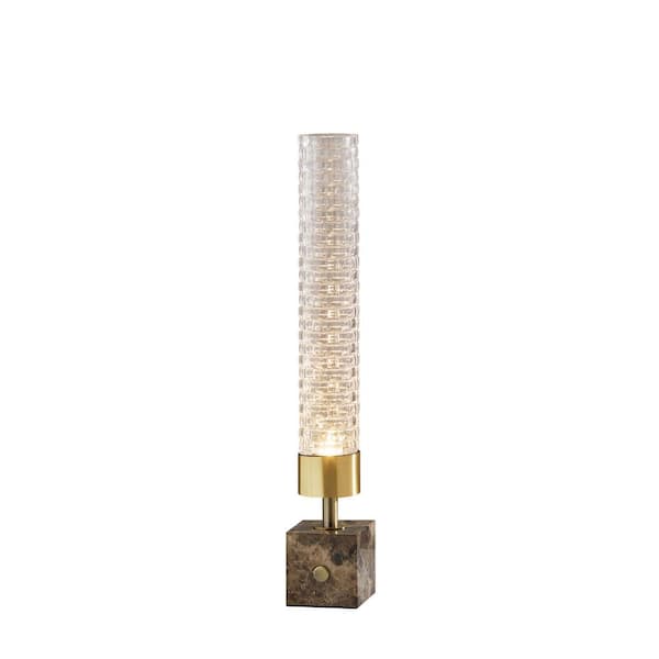 Adesso 19 in. Antique Brass Harriet LED Table Lantern