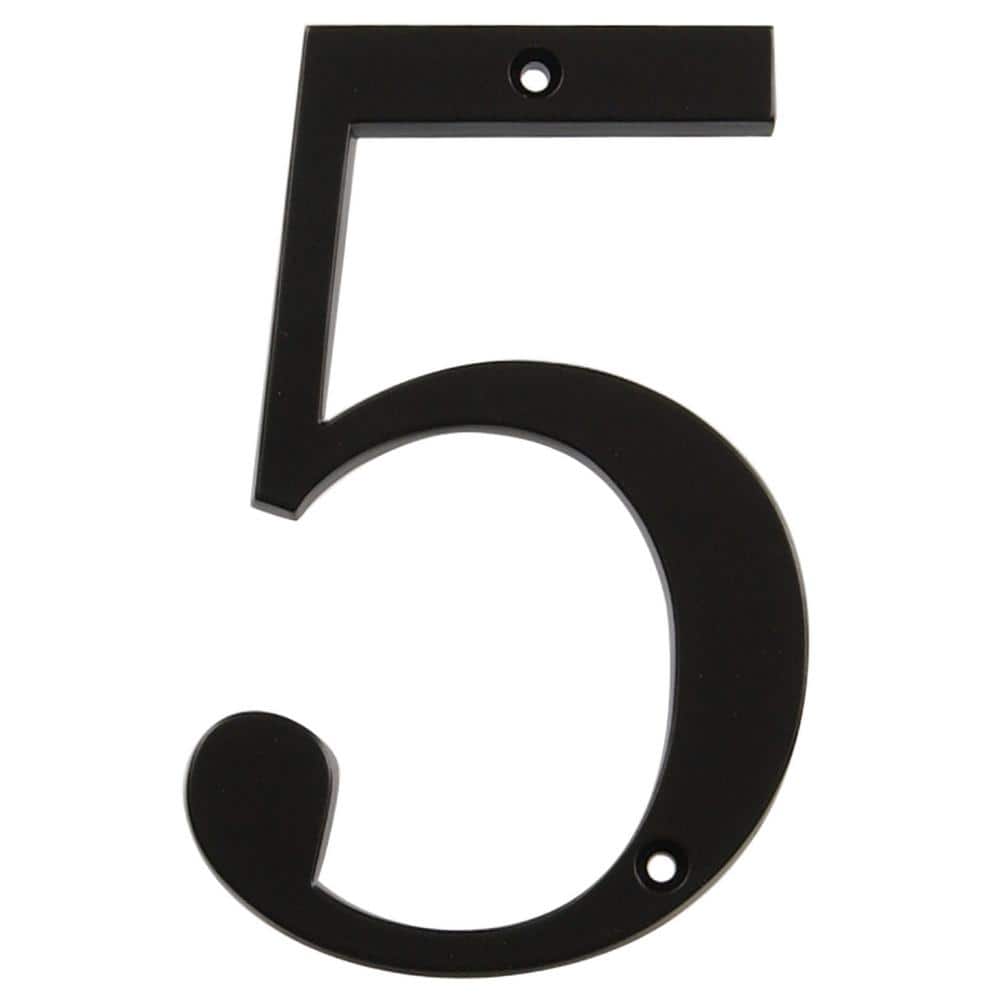 4 in. Black Flush Mount Metal House Number 5 price history on PriceWatchPro