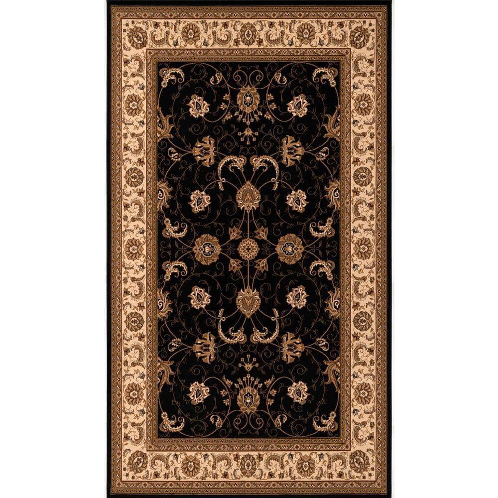 Rug Branch Majestic Traditional Black 3 ft. 9 in. x 5 ft. 6 in. Area ...
