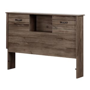 Asten Fall Oak Bookcase Headboard with Doors