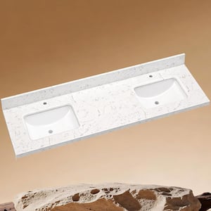 Zeafive 72 in. W x 22 in. D Engineered Stone White Rectangular