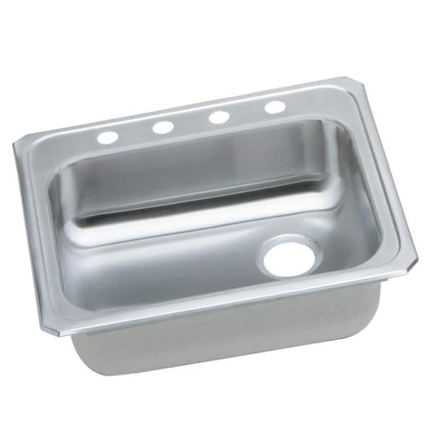 Elkay Celebrity Drop-In Stainless Steel 25 in. 4-Hole Single Bowl Kitchen Sink with Right Drain