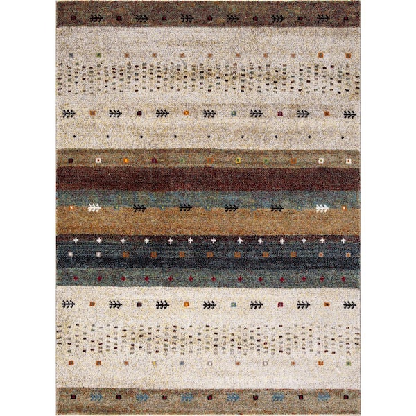 Concord Global Trading Diamond Gabbeh Beige 3 ft. x 5 ft. Area Rug