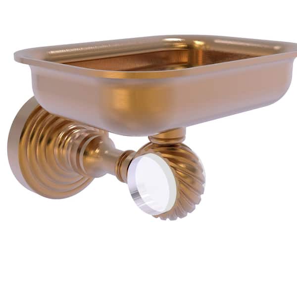 Allied Brass Pacific Grove Wall Mounted Soap Dish Holder with Twisted Accents in Brushed Bronze