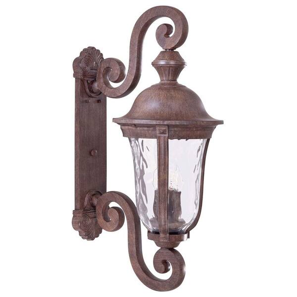 the great outdoors by Minka Lavery Ardmore 3-Light Vintage Rust Outdoor Wall Lantern Sconce