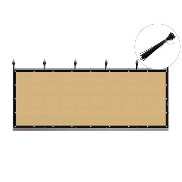 Shatex Privacy Fence Screen Heavy-Duty 90% Blockage Shade Cover Fencing Net for Wall Garden Gazebo Backyard, 3 x 12 ft., Beige