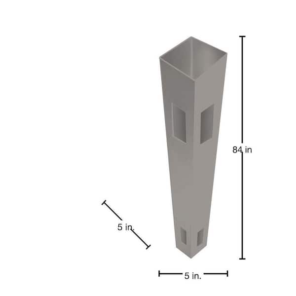 Barrette Outdoor Living Yukon/Kettle 84 in. Gray Vinyl Fence Corner Post