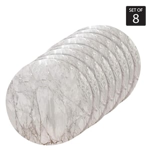 Marble Cork 15 in. x 15'' In. Grays and Silver Cork Round Placemats Set of 8
