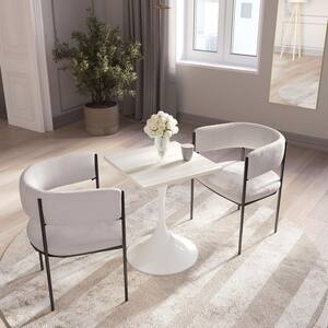 Leisuremod Verve 24 in. Wide Square Dining Table MDF Wood Tabletop in ...