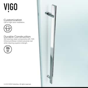 Luca 56 to 60 in. W x 58 in. H Sliding Frameless Tub Door in Chrome with 3/8 in. (10mm) Clear Glass