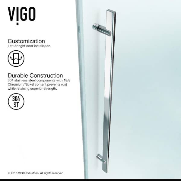 Luca 56 to 60 in. W x 58 in. H Sliding Frameless Tub Door in Chrome with 3/8 in. (10mm) Clear Glass