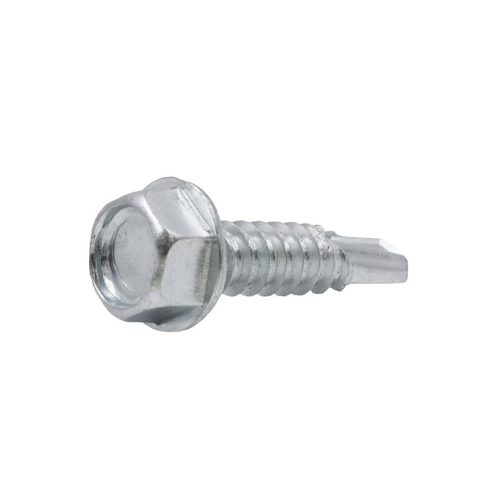 Everbilt #14 1 in. External Hex Flange Hex Sheet Metal Screws 31082 ...