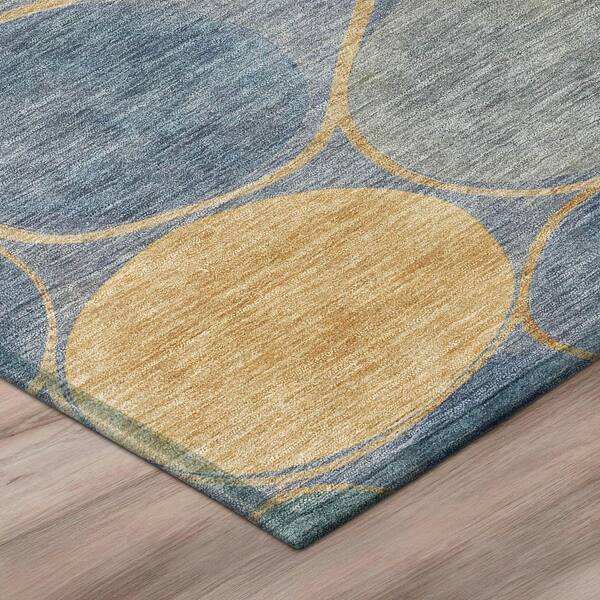 Chantille Machine Washable Indoor/Outdoor Abstract ACN3086 Denim 10 ft. x 14 ft. Area Rug