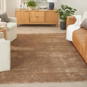 Luxurious Taupe 10 ft. x 13 ft. Distressed Traditional Area Rug