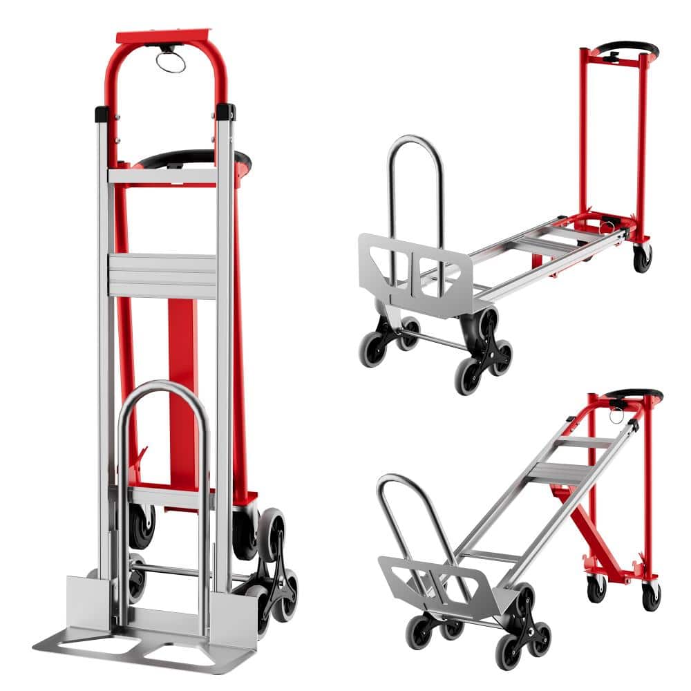 3-in-1 Convertible Aluminum Hand Truck Dolly with Stair-Climbing Wheels,2 Elastic Straps, Multi-Position Platform price history on PriceWatchPro