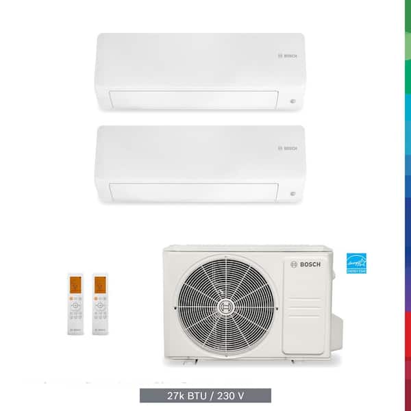 Bosch Gen 3 Climate 5000 PRO PACK 2-Zone 27,000 BTU 2.25 Ton Ductless Mini Split Air Conditioner with Heat Pump 230-Volt