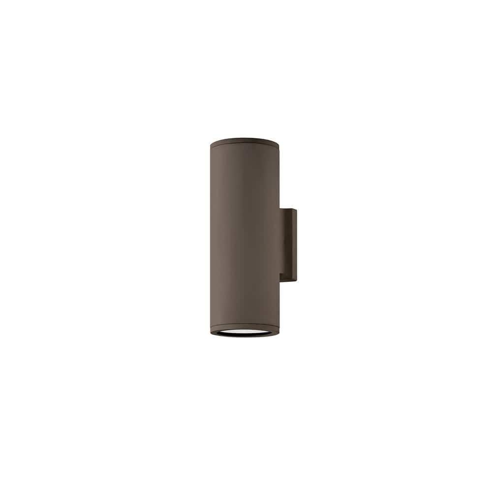 Architectural Bronze Cylinder 2-Light LED Outdoor Wall Mount