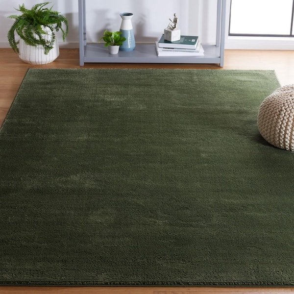 Revive 7 ft. x 7 ft. Square Green Solid Area Rug