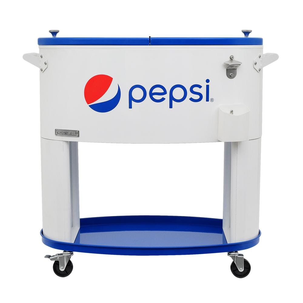 PERMASTEEL 80QT Sporty Oval Shape Rolling Cooler with Pepsi Logo in White  PS-207-80PE-WT - The Home Depot