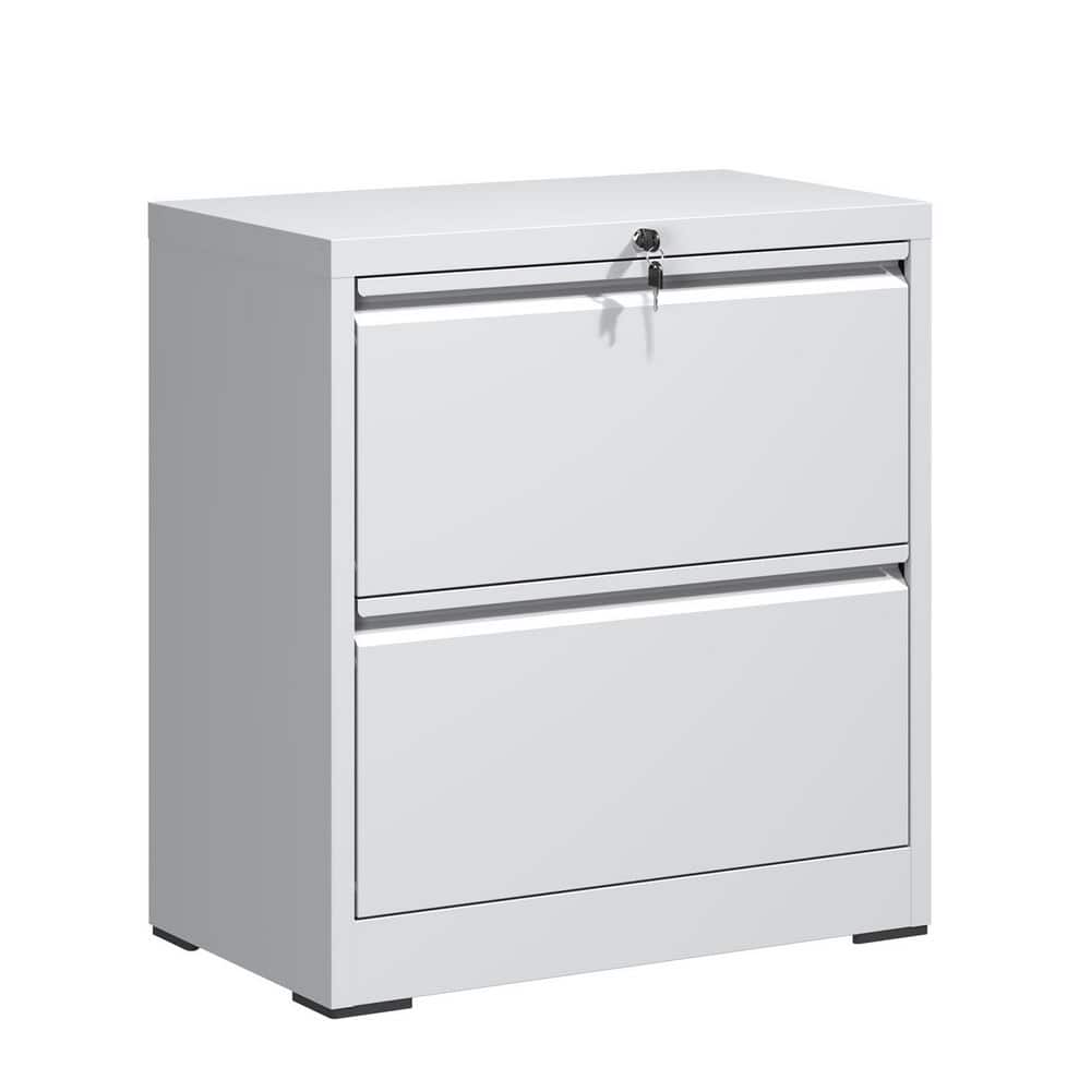 2 Drawer Lateral File Cabinet with Lock, Metal Lateral Filing Cabinet, Steel Wide Horizontal Pantry Organizer, White price history on PriceWatchPro