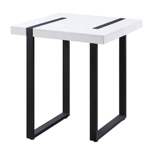 Harlene 24 in. H Black and White End Table