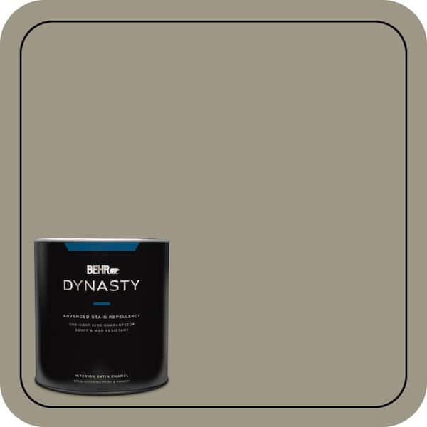 BEHR DYNASTY 1 qt. #PPU8-20 Dusty Olive One-Coat Hide Satin Enamel Interior Stain-Blocking Paint & Primer