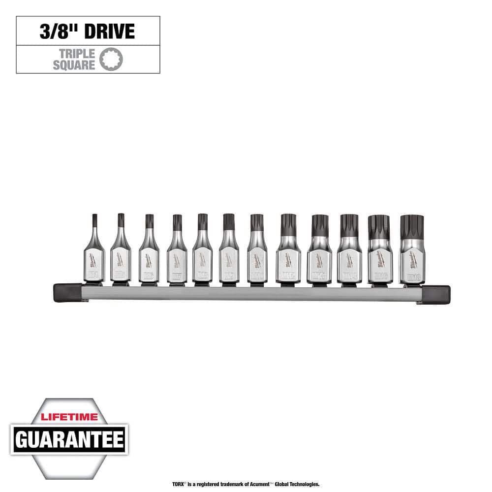Milwaukee 3/8 in. Drive Triple Square Bit Socket Set (12-Piece) 48