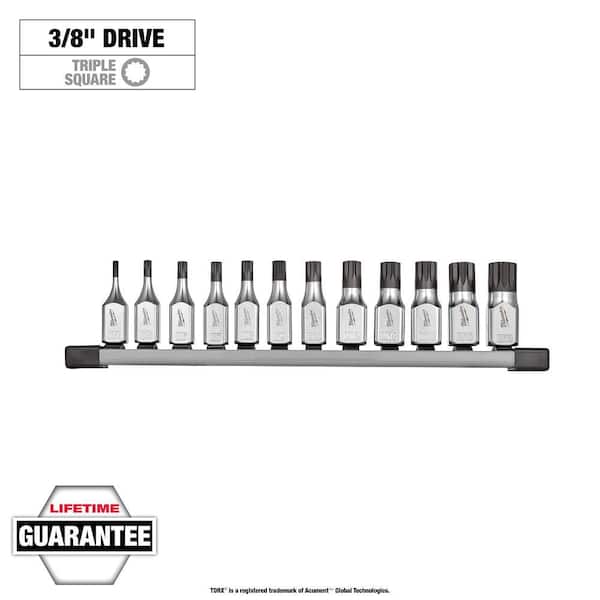 3/8" Drive Triple Square Bit Socket Set (12-Piece)