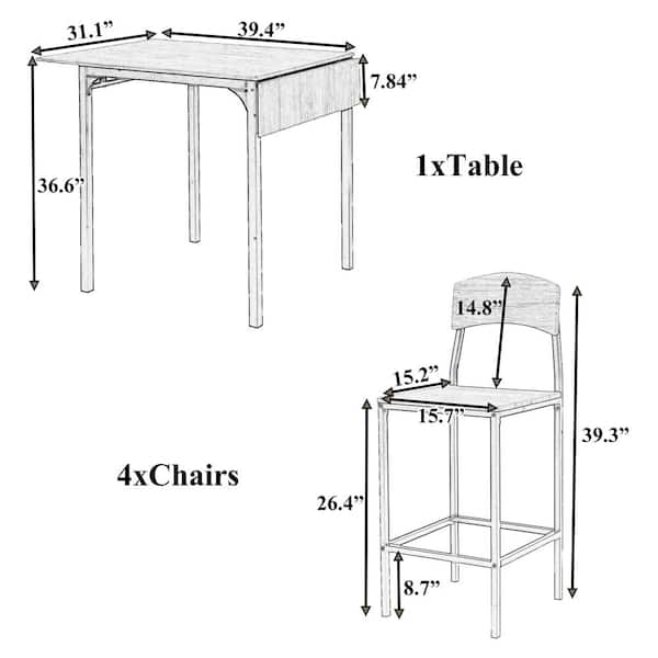 Angel line 5 piece deals dining set