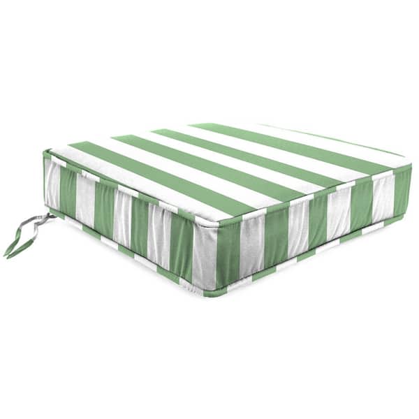 Jordan Manufacturing 22.5 in. L x 22.5 in. W x 5 in. T Outdoor Deep Seat Cushion in Awning Stripe Cucumber