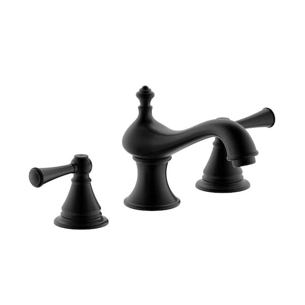 Classical 8 in. Widespread Double-Handle High-Arc Bathroom Faucet with Pop-Up Drain in Brushed Gold