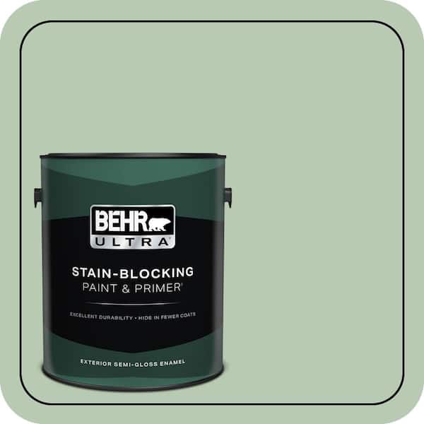 BEHR ULTRA 1 gal. #S400-3 Healing Aloe Semi-Gloss Enamel Exterior Paint & Primer
