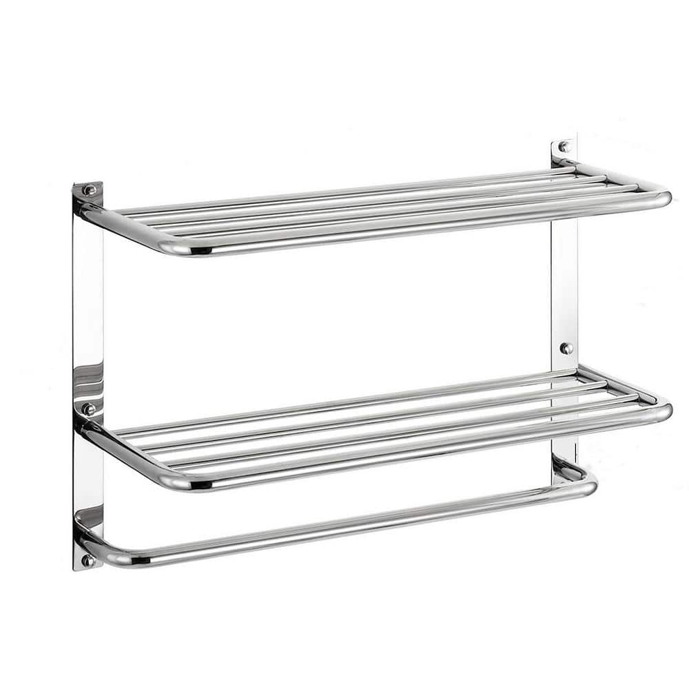 22 in. W x 7.9 in. Metal Sliver Decorative Wall Shelf, 3-Tier