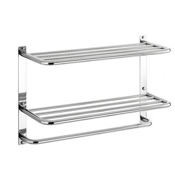 Cubilan 22 in. W x 7.9 in. Metal Sliver Decorative Wall Shelf, 3-Tier