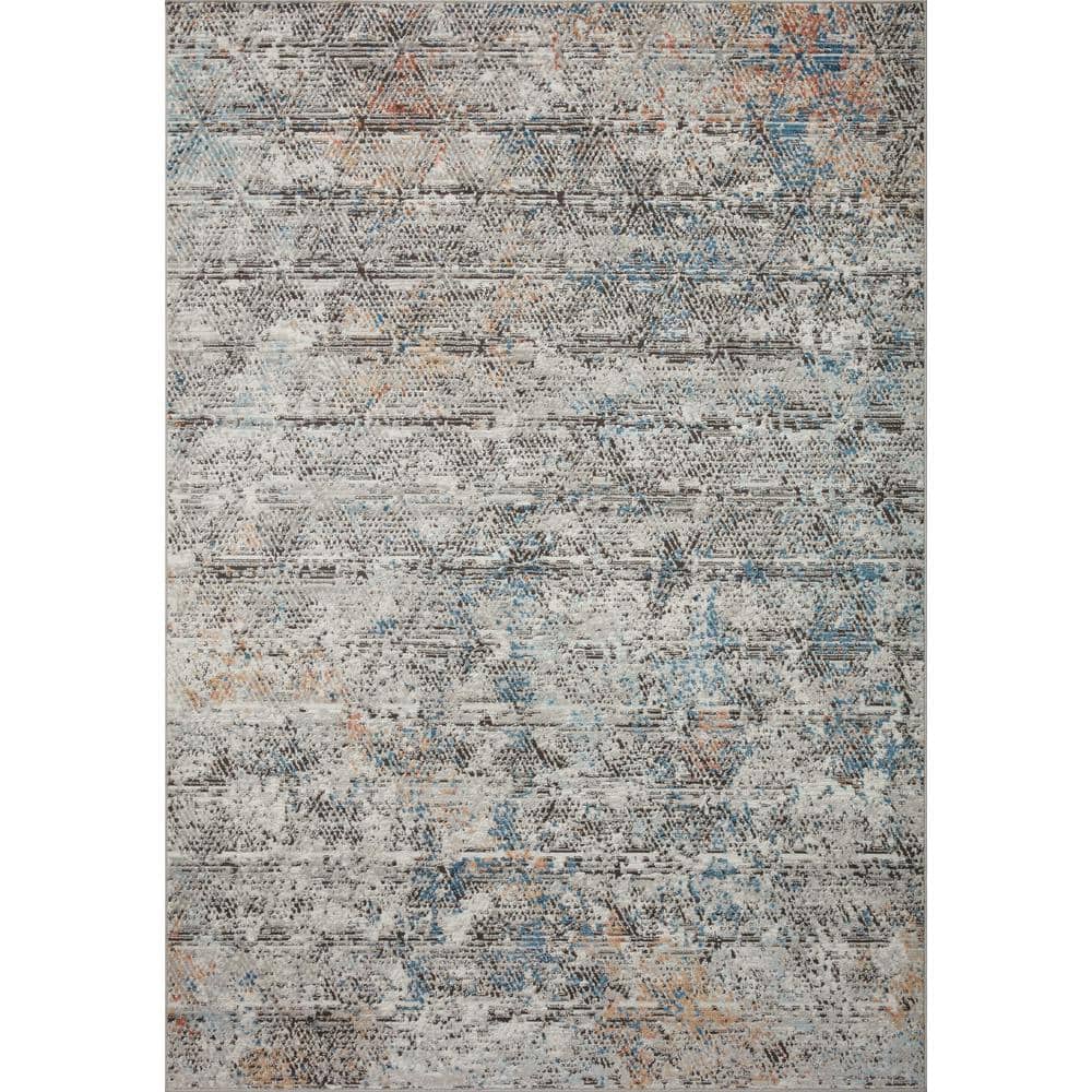 Bianca Gray and Multi-Color Stain-Resistant Area Rug