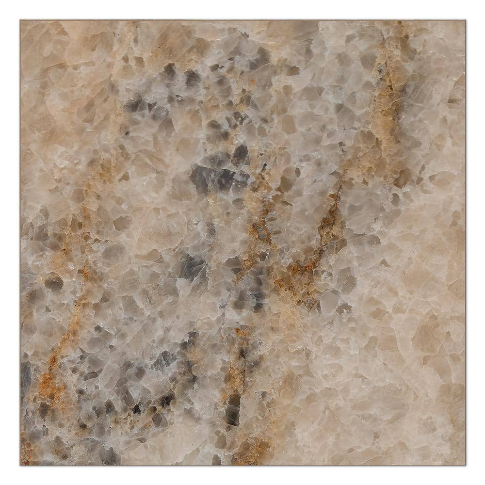 Senzia 8" x 8" Beige Marble-Look Porcelain Tile