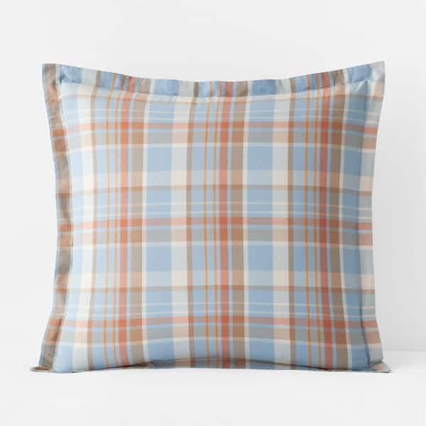 The Company Store Company Organic Cotton Lizzie Plaid Multi Cotton Percale Euro Sham