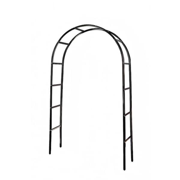 94 in. Metal Garden Black Arched Pergola for Outdoor Pavilions Halloween Weddings Christmas Party Decorations