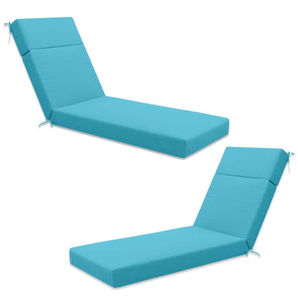 Kimunuk 80 in. x 26 in. x 4 in. ( 2-Pack ) Outdoor Water-Resistant Replacement Chaise Lounge Seat Cushion Lake Blue